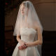 Cross-border Princess Classic Bride Wedding Dress Long Plain Two-layer Cover Veil Elegant Long Noble Veil