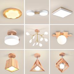 北歐實木個性創意吸頂燈臥室陽台樓梯過道玄關兒童房閣樓書房燈具