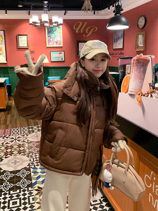 韩版宽松立领连帽2025年新款女冬季高级感加厚保暖面包服棉服|undefined