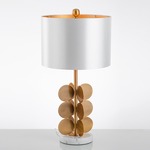 现代简约创意艺术台灯金色圆片设计师酒店客房卧室床头灯温馨浪漫