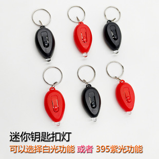 Mini 395 Purple Light Keychain Lamp Fluorescent Purple Light Lamp Banknote Inspection Advertising Promotion White Light Key Accessories Lamp