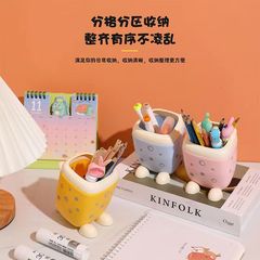 Creative Cartoon Leopard Pen Holder Student Multifunctional Desktop Storage Box Cute Large Capacity Stationery Organizing Pen Holder