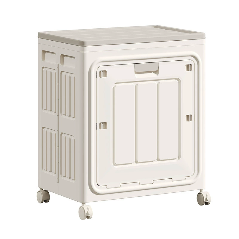 Foldable Storage Box, 56×38×66.5 cm, Single or Double Door, Solid or Transparent