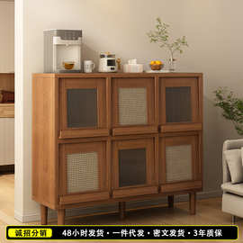 实木书柜靠墙落地置物柜飘窗收纳柜带门格子柜防尘储物柜组合书架