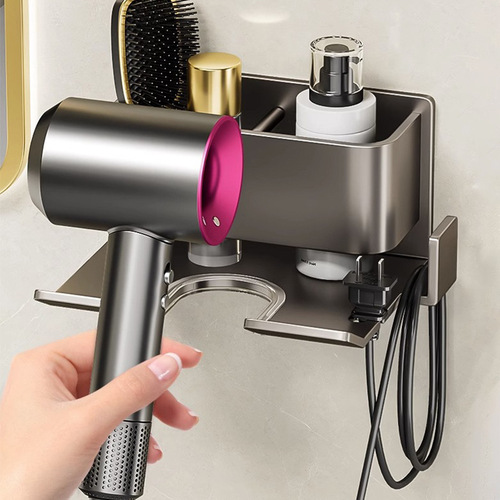 Hair dryer storage rack without punching bathroom wall-mounted hair dryer holder bathroom Dyson hair dryer storage rack
