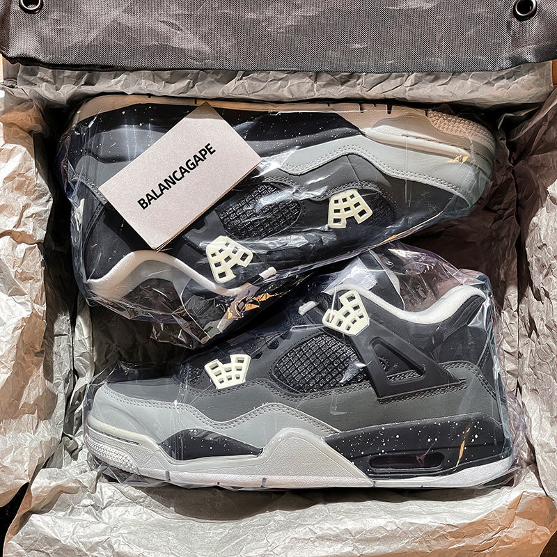 Hong Kong Genuine Aj4 Fear O. Leo Black and White Basketball Shoes Men's Shoes Winter New Aj Sneakers Sports Shoes Hong Kong Genuine Aj4 Fear O. Leo Black and White Basketball Shoes Men's Shoes Winter New Aj Sneakers Sports Shoes