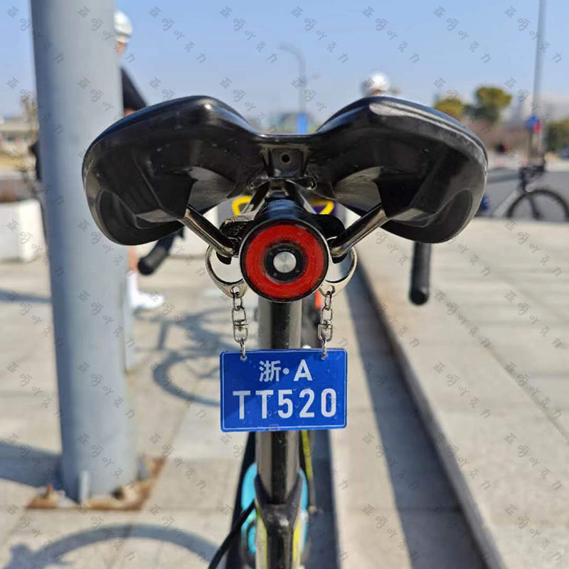 Bicycle road acrylic mini license plate hanging decoration number plate pendant decoration bicycle hanging