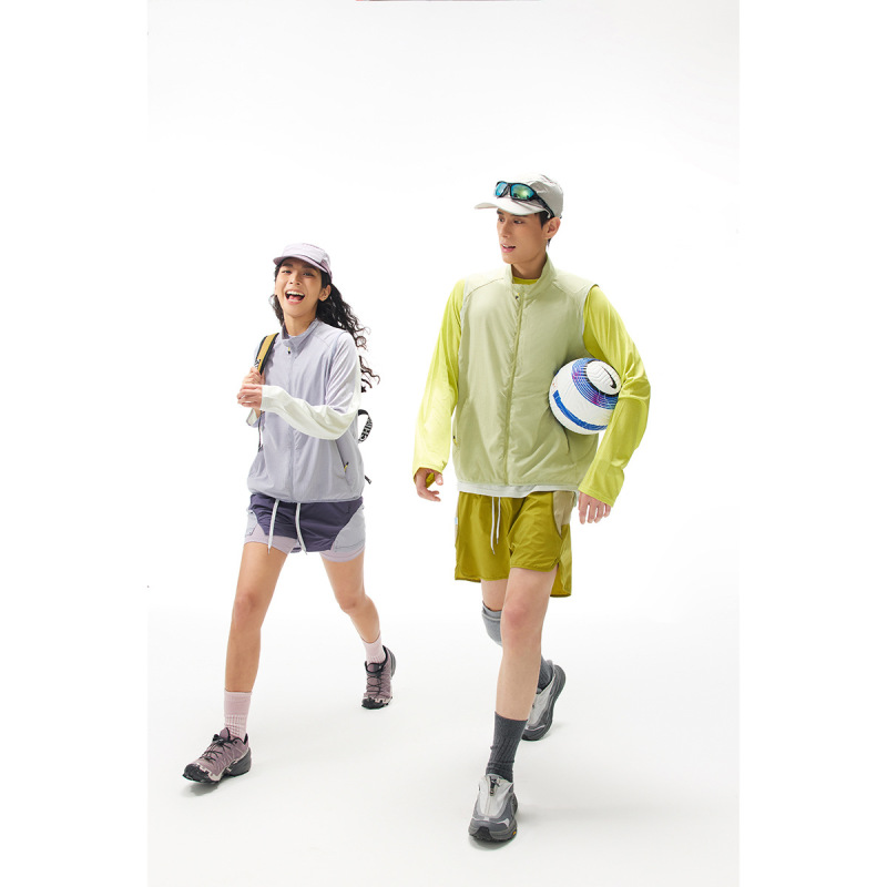 Model 26 Spring New Breathable Running Vest for Men and Women with Stand Collar Outdoor Vest Functional Jacket F6251