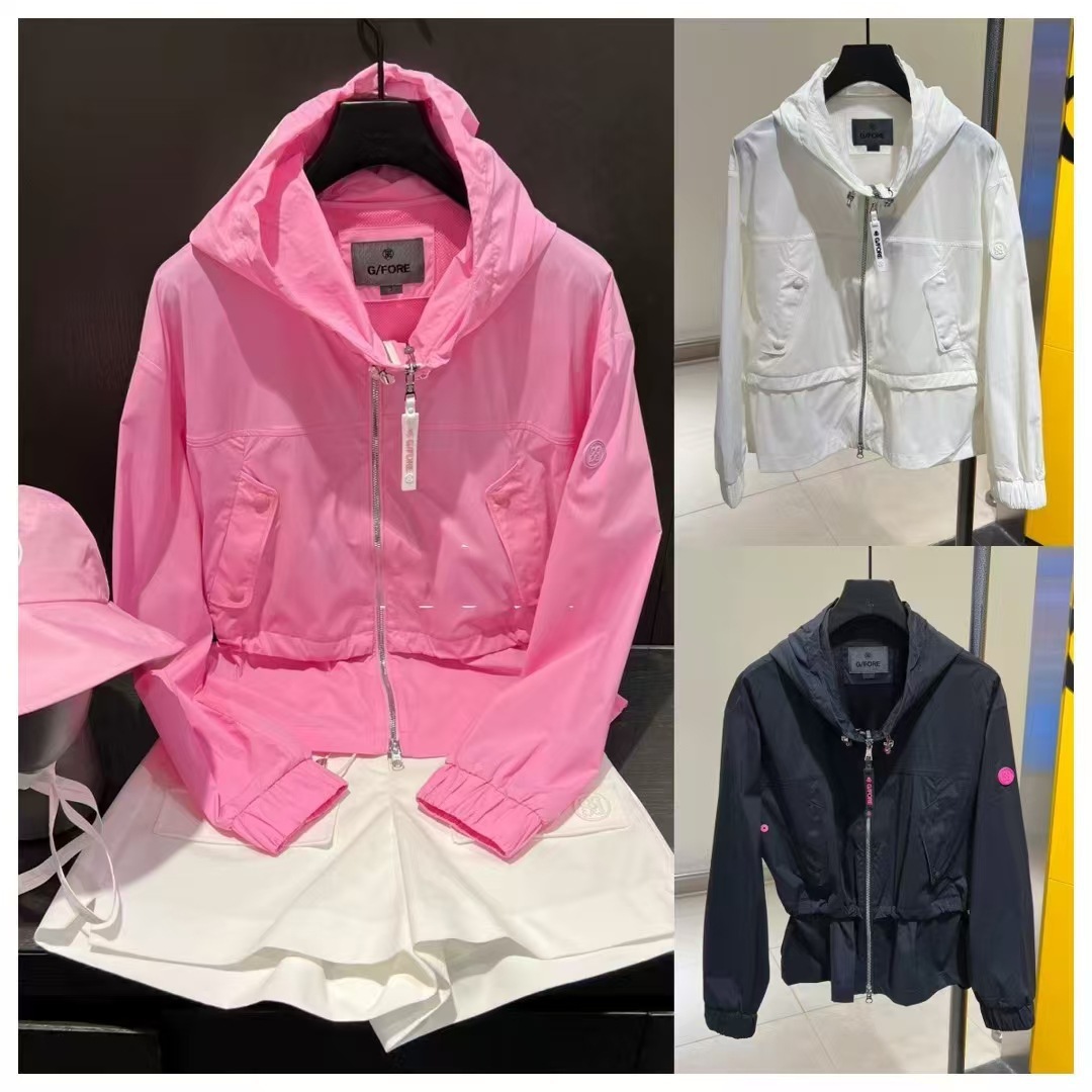 25 New Golf Women's Wear Four Seasons Wearable Sports Sunscreen Fabric Sunscreen Jacket Waist Drawstring Design