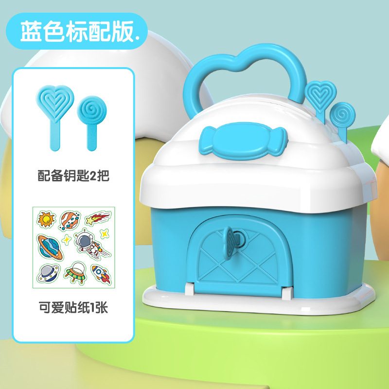 De los niños de dibujos animados Lucky bolsa alcancía juguete gran capacidad caja ahorro con llave DIY adornos hechos a mano