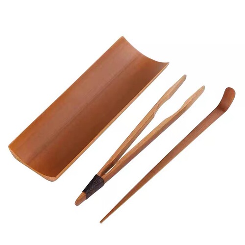 Old Bamboo Tea Scoop, Bamboo Tea Accessories Set Including Tea Tongs, Tea Needle, Tea Scoop, Tea Leaf Scoop Cover, Tea Ceremony Six Gentlemen, Gongfu Tea