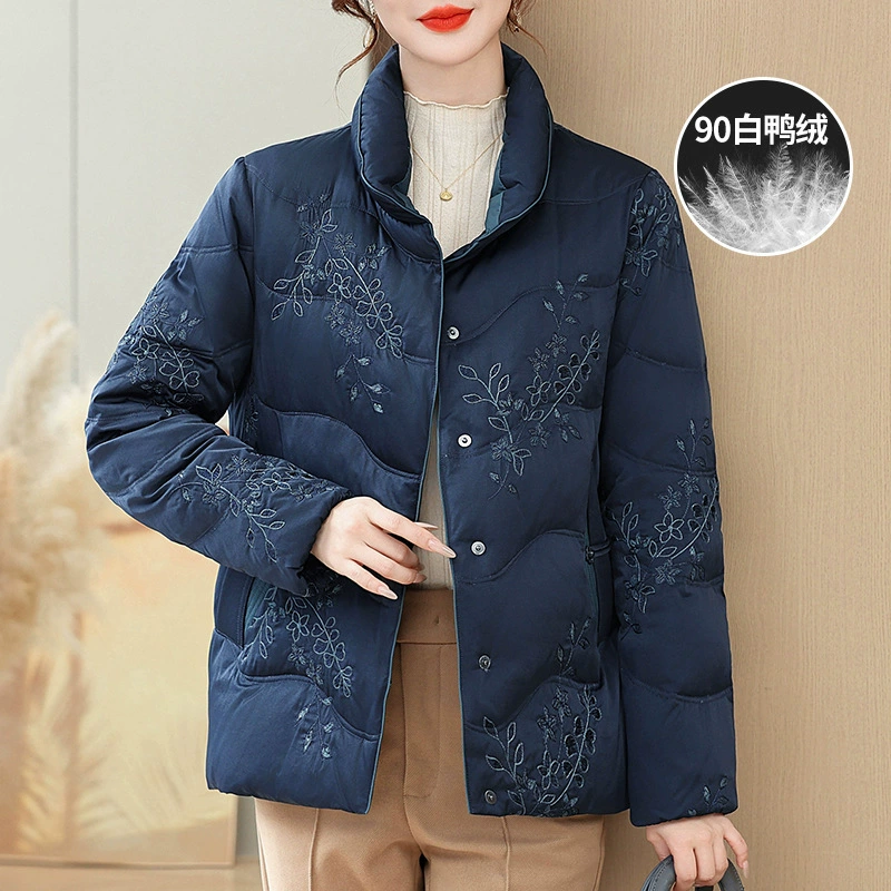 Новый пуховик мамы Короткие мамки зимние топы для пожилых мам средний и пожилой пуховик 90 белая утка