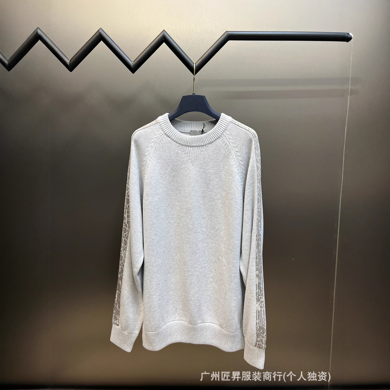 现货正确高版本高品质迪CD满印手臂字母针织圆领毛衣圆领毛衣男女|undefined