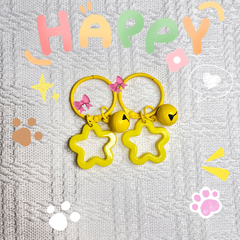 カラフルなアクリルスターキーホルダーリングかわいいベルスタースクールバッグロックバックルペンダントアクセサリーアクセサリー|undefined