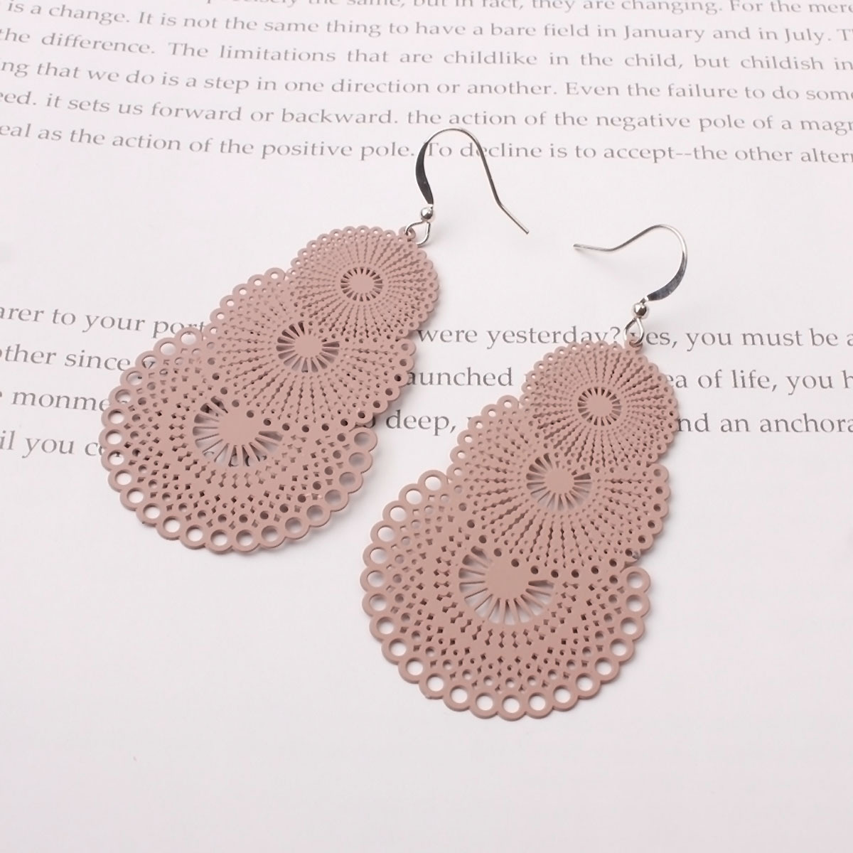 Fashion Printing Metal Stoving Varnish Women's Earrings 1 Pair display picture 7