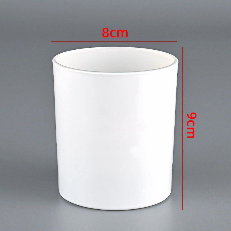 Fábrica directa de venta de 200ml copa de vela de vidrio con cubierta de barro de banana de color lata de borde recto de 300ml candelabros
