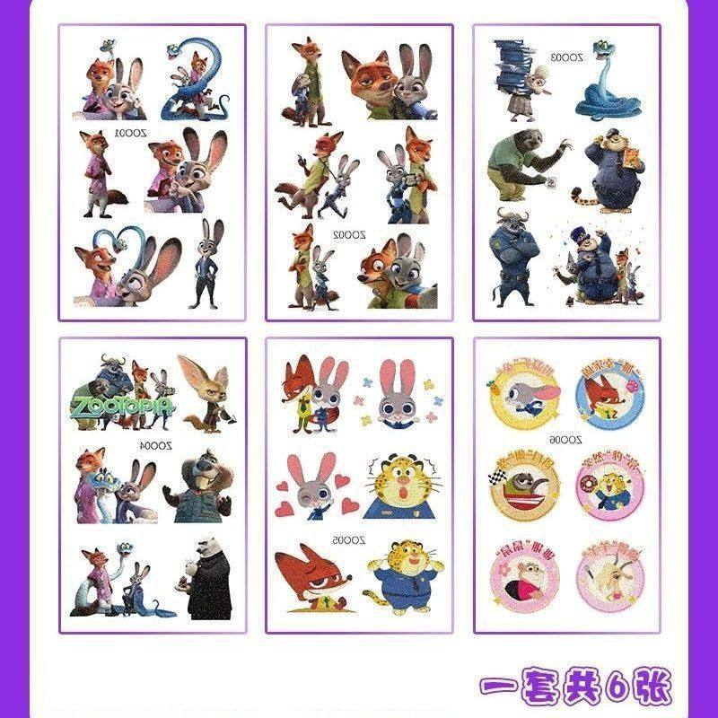Judy Nick Glitter Tattoo Sticker Painting Fox Rabbit Toy Waterproof Cute Children's Cartoon Judy Nick Glitter Tattoo Sticker Painting Fox Rabbit Toy Waterproof Cute Children's Cartoon