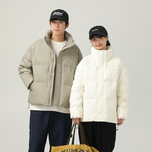 面包服白鸭羽绒服外套男女情侣2025新款冬季立领保暖加厚宽松潮牌