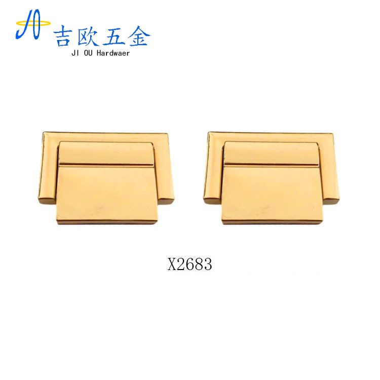 厂家直营高档锌合金五金配件包包箱包锁四方锁磁钮锁盖头装饰件
