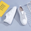 White shoes, casual footwear for leisure platform, fleece universal sneakers, 2023, trend of season, Korean style