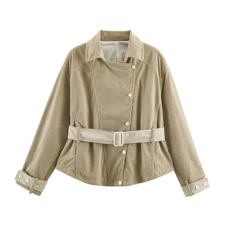 MYST&ZA European and American style autumn new women's clothing, vintage temperament, simple and fashionable, collared long-sleeve trench coat with belt MYST&ZA European and American style autumn new women's clothing, vintage temperament, simple and fashionable, collared long-sleeve trench coat with belt