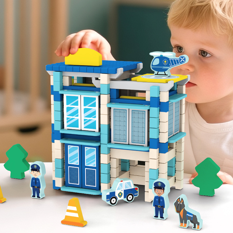 Bloques de construcción de espiga y espiga de Luban para niños, educación temprana, inteligencia, construcción práctica, casa de arquitecto, cabaña, juguetes de bricolaje para padres e hijos image 19