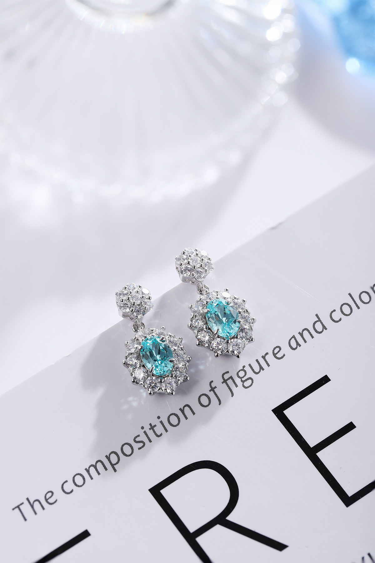Sterling Silver Simple Style Classic Style Inlay Solid Color Lab-grown Gemstone Drop Earrings display picture 3
