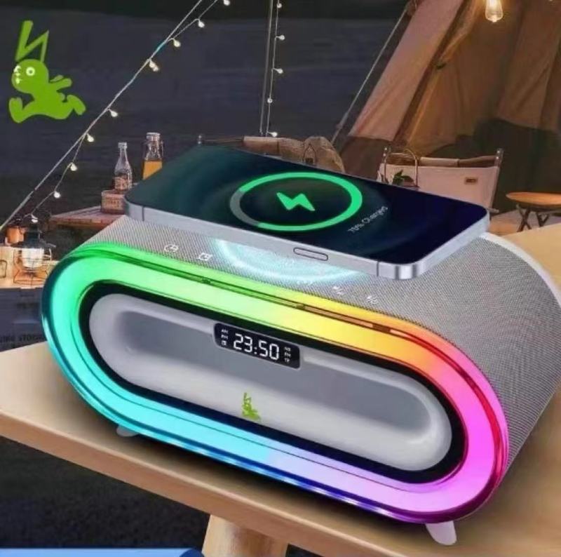 新しいワイヤレス充電 Bluetooth スピーカー A916 デスクトップコンピュータ RGB カラフルな目覚まし時計オーディオ s306|undefined