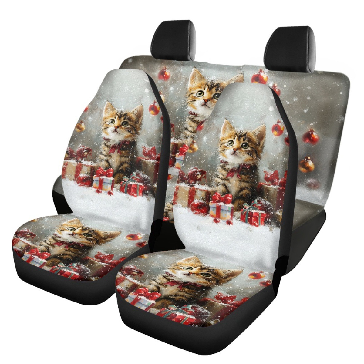 Santa Claus Print Custom Seat Covers Amazon Car Anti-Slip 3-Piece Set Seat Cushion Pod, Minimum Order of One Piece