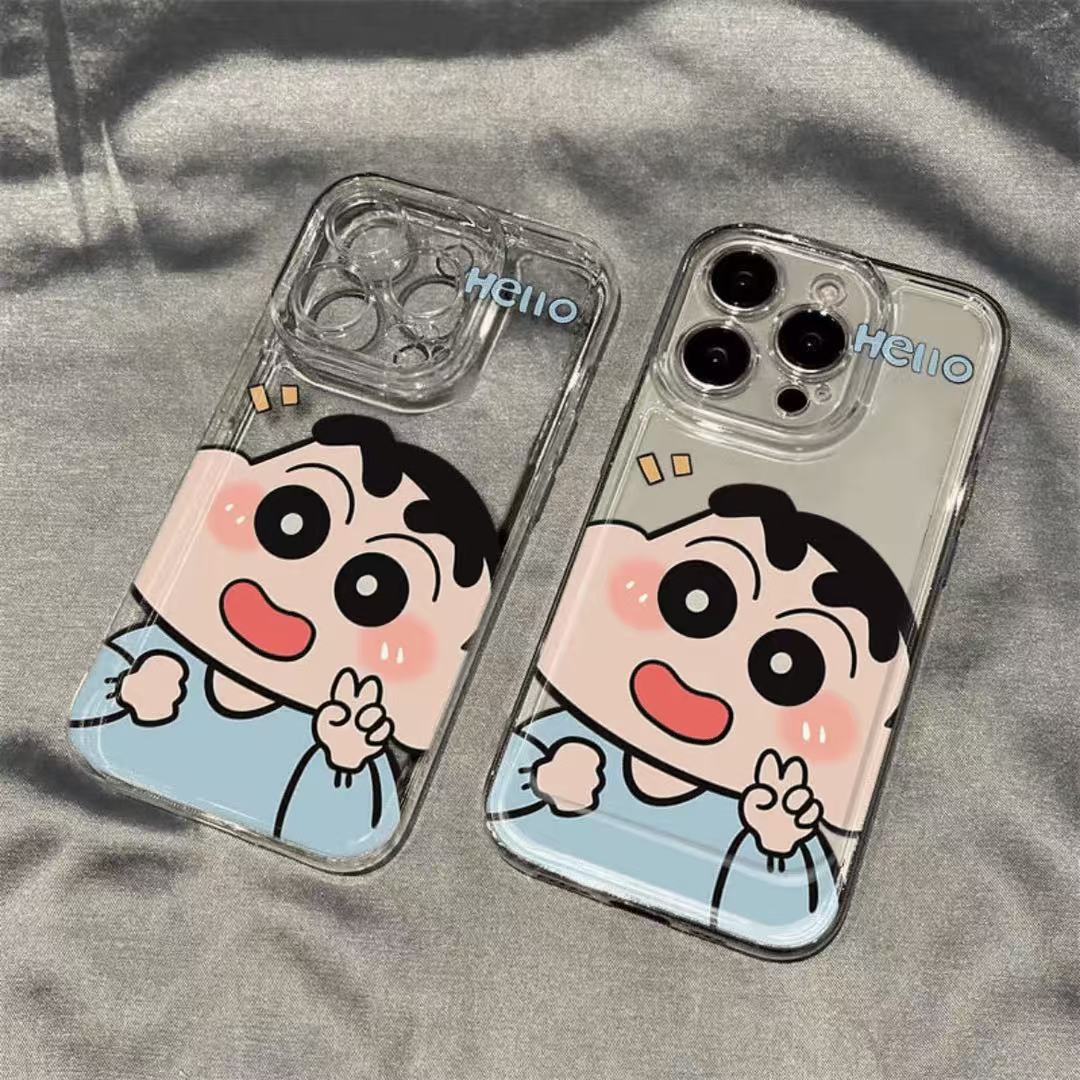Linda personalidad aplicable iphone16promax funda para teléfono móvil transparente Apple 15 anti-caída 14pro Japón y Corea 13/12