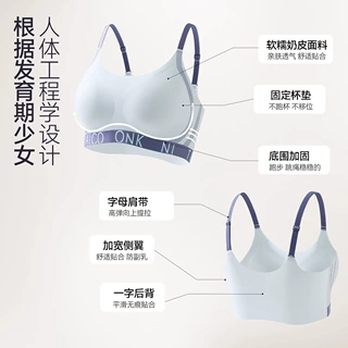 【抖音爆品】12-22岁运动速干透气承托发育内衣大胸显小少女文胸