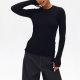 In-Stock American Retro Skin-Friendly Warm Wool Long-Sleeve Knit Top Women's Tencel Slim-Fit Base Shirt