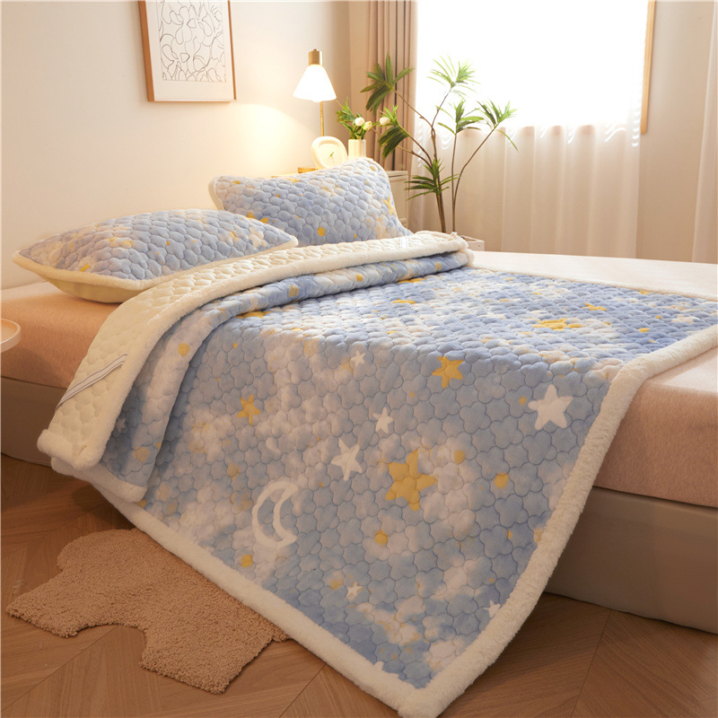 A clase de invierno engrosado leche colchón de terciopelo colchón de cama doméstico calentamiento invierno colchón de cama de terciopelo de coral