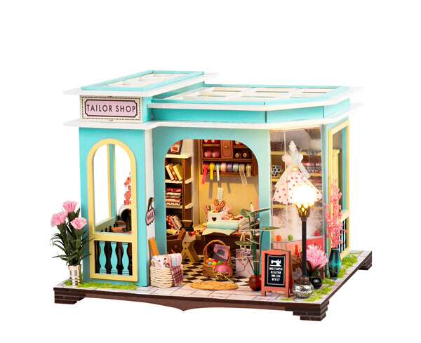 Miniature House Birthday Gift Handmade Tailor Shop DIY Cabin Building Model Toy