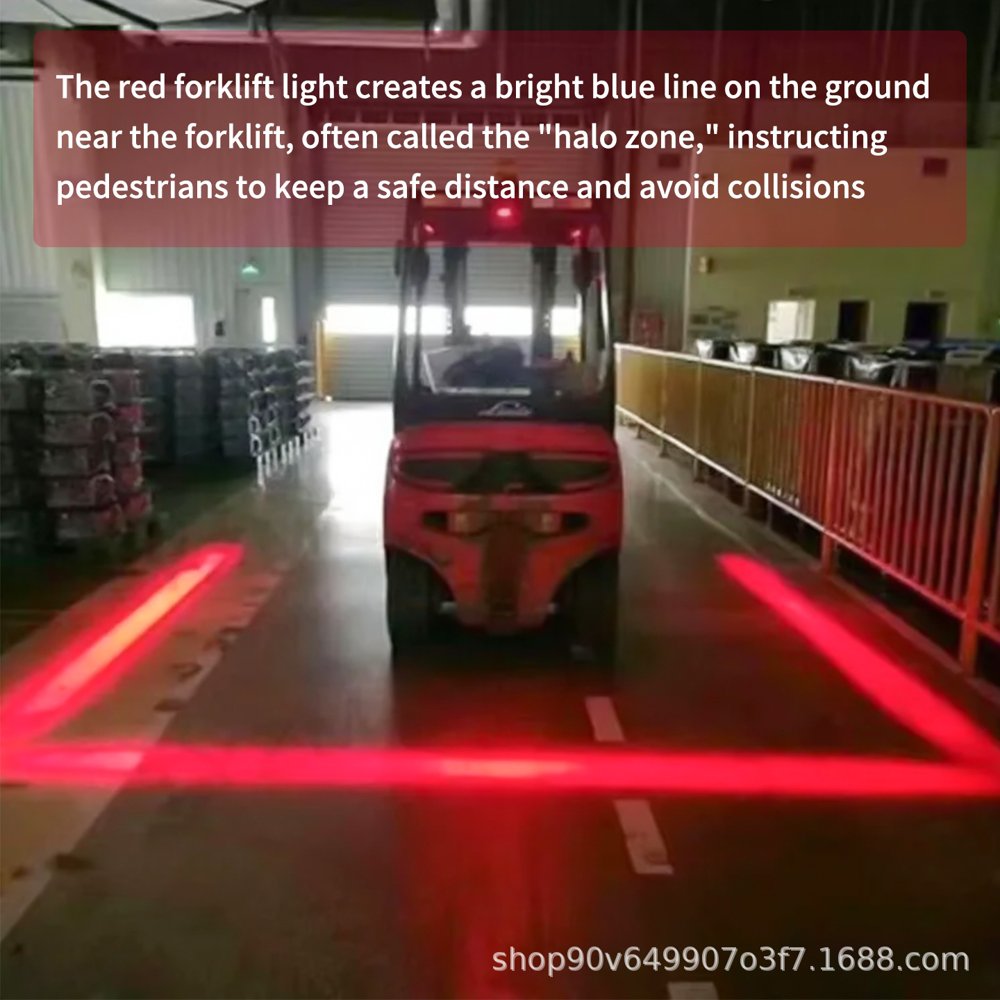 Upgraded Integrated Forklift Red and Blue Light Warning Lamp 12-80V High-Brightness Linear Area Safety Light Limiting Light