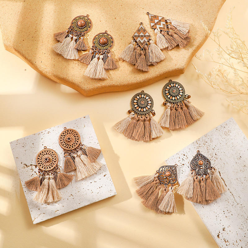 Bohemian earrings jewelry accessories DIY handmade tassel pendant retro dream catcher pendant wholesale Bohemian earrings jewelry accessories DIY handmade tassel pendant retro dream catcher pendant wholesale