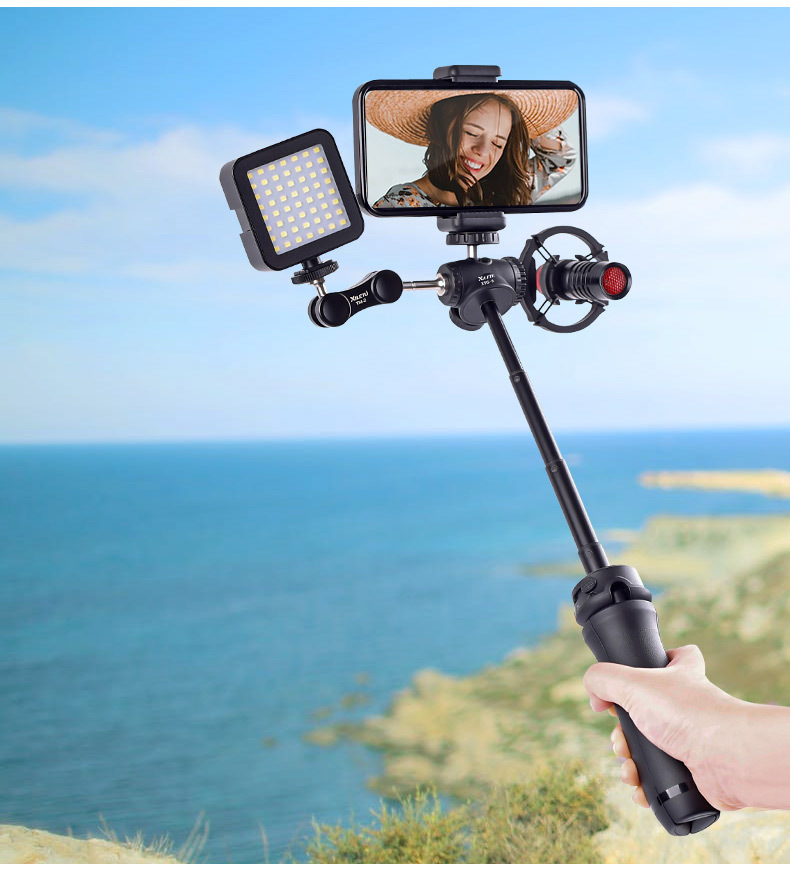 Xiletu Handheld Tripod With Cold Shoe For Camera And Smartphone_voghion.com