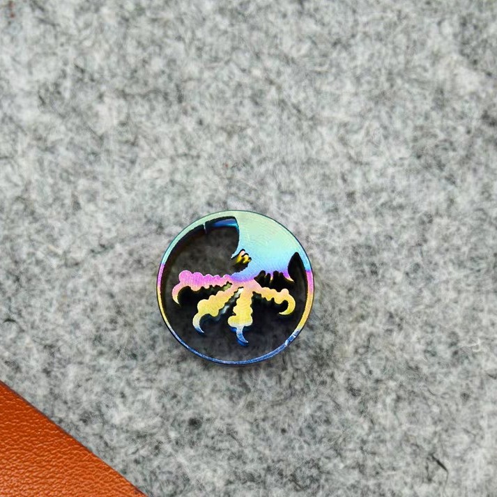 EDC 钛合金 彩虹色 鹰爪刀坠 折刀尾坠 伞绳坠 线切割刀坠