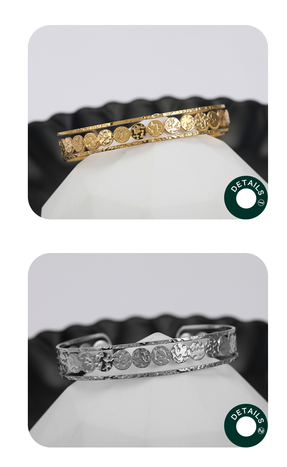 C Shape Pattern Women'S Gender Vacuum Plating Real Gold Plated C Shape 304 Stainless Steel Fashion Waterproof Non Tarnish Bangle