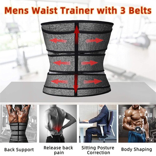 Amazon Men's European and American Sports Body Shaping Belt Fitness Belt Shaping Sweating Belly Belt