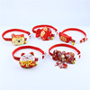 Festive red choker, small bell, Chinese accessory, wholesale, Chinese style, for luck, cat