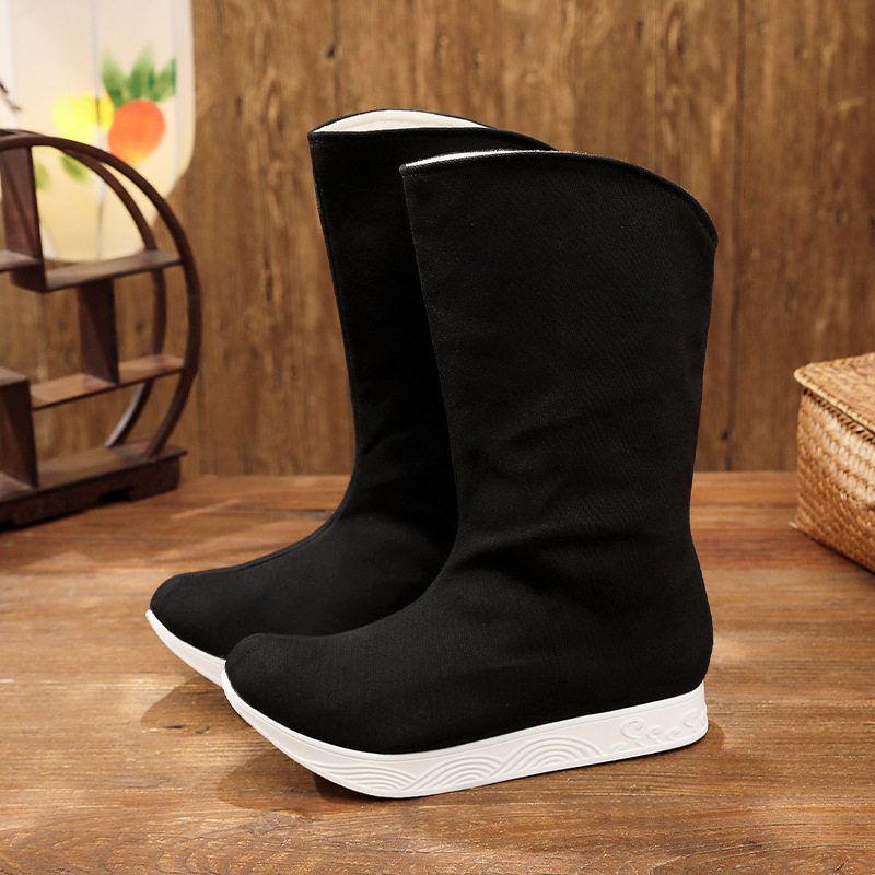 [shangxin Winter más terciopelo] traje antiguo artes marciales Jinyi Wei hanfu zapatos masculinos tubo largo oficial retro botas de jabón de boda chino