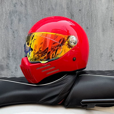 Bluetooth Slot, Motosiklet kaskı (dəbilqə) - ferrari-red-with-phantom-red-night-vision-transparent-mirror-included-m