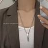 Pendant, brand necklace suitable for men and women hip-hop style, universal clothing stainless steel, internet celebrity, simple and elegant design, does not fade