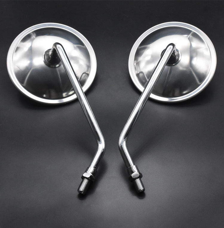 Motorcycle Suitable for Prince Gn125 Rearview Mirror 10mm Electroplated Reflector Electric Tricycle Modified Reversing Mirror