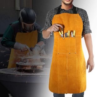 Cross-border hot sale vintage cowhide apron labor protection welding auto repair electrician gardening artist work clothes protective apron