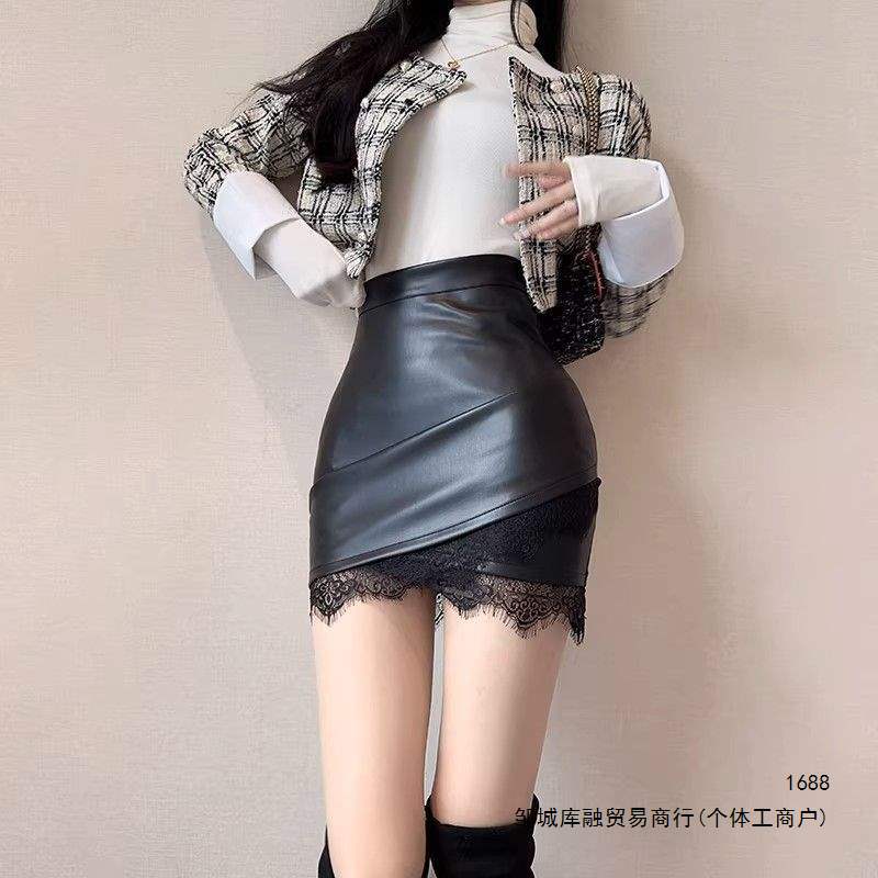 黑色高腰显瘦皮质包臀裙女2026秋冬新款韩版紧身短款半身裙一步裙