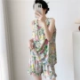 夏天薄款无袖绵绸家居服