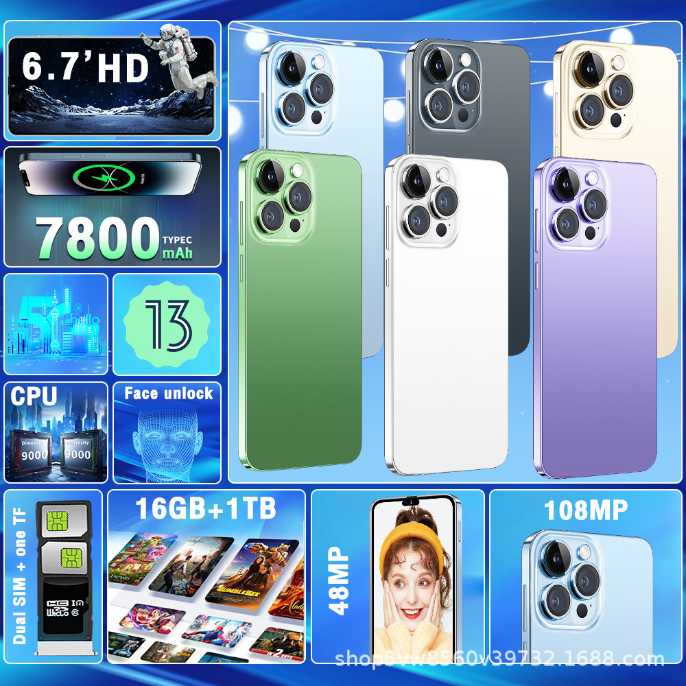 New in stock cross-border i15ProMax all-in-one 16 1T large memory smart phone source manufacturers wholesale