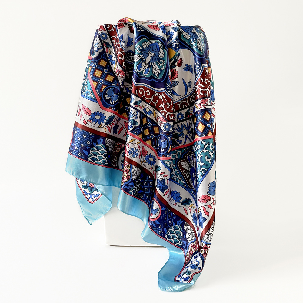 100g Weight Silk Scarf Classification Holiday, Daily Occasion Polyester Material Geometric Pattern Spring&Summer Season Women's Gender Elegant, Vintage Style Style Women's Elegant Vintage Style Geometric Polyester Silk Scarf 12